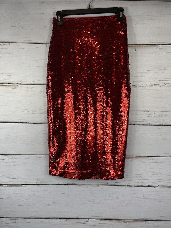 Ann Taylor Dresses & Skirts - Ann Taylor Skirt Women's 00P Red Sequin Pencil Midi Lined Stretch Holiday Party
